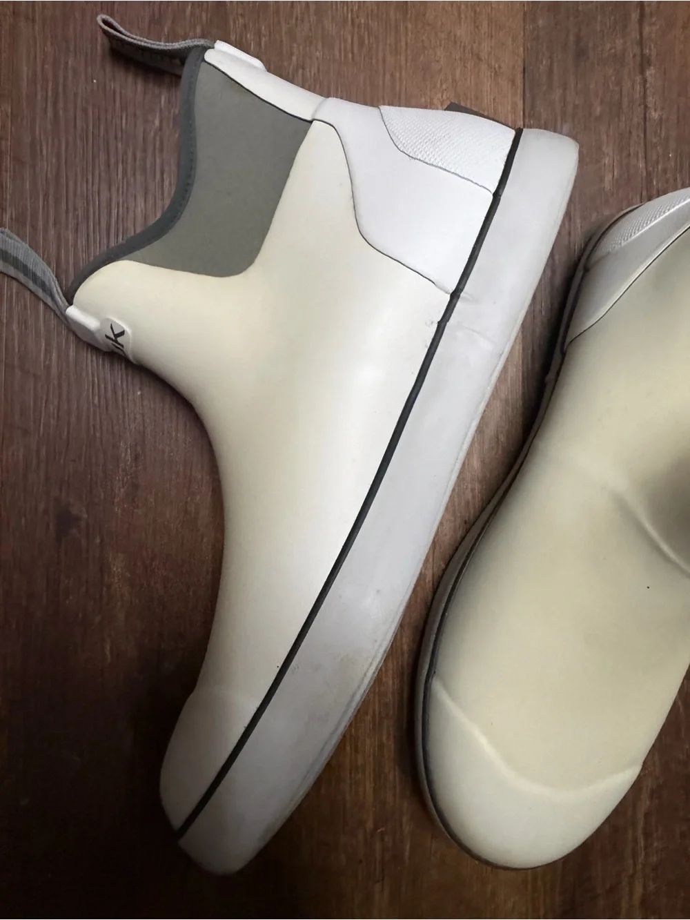 Huk Men's Cream and Gray Slip-On Water-Ready Boots